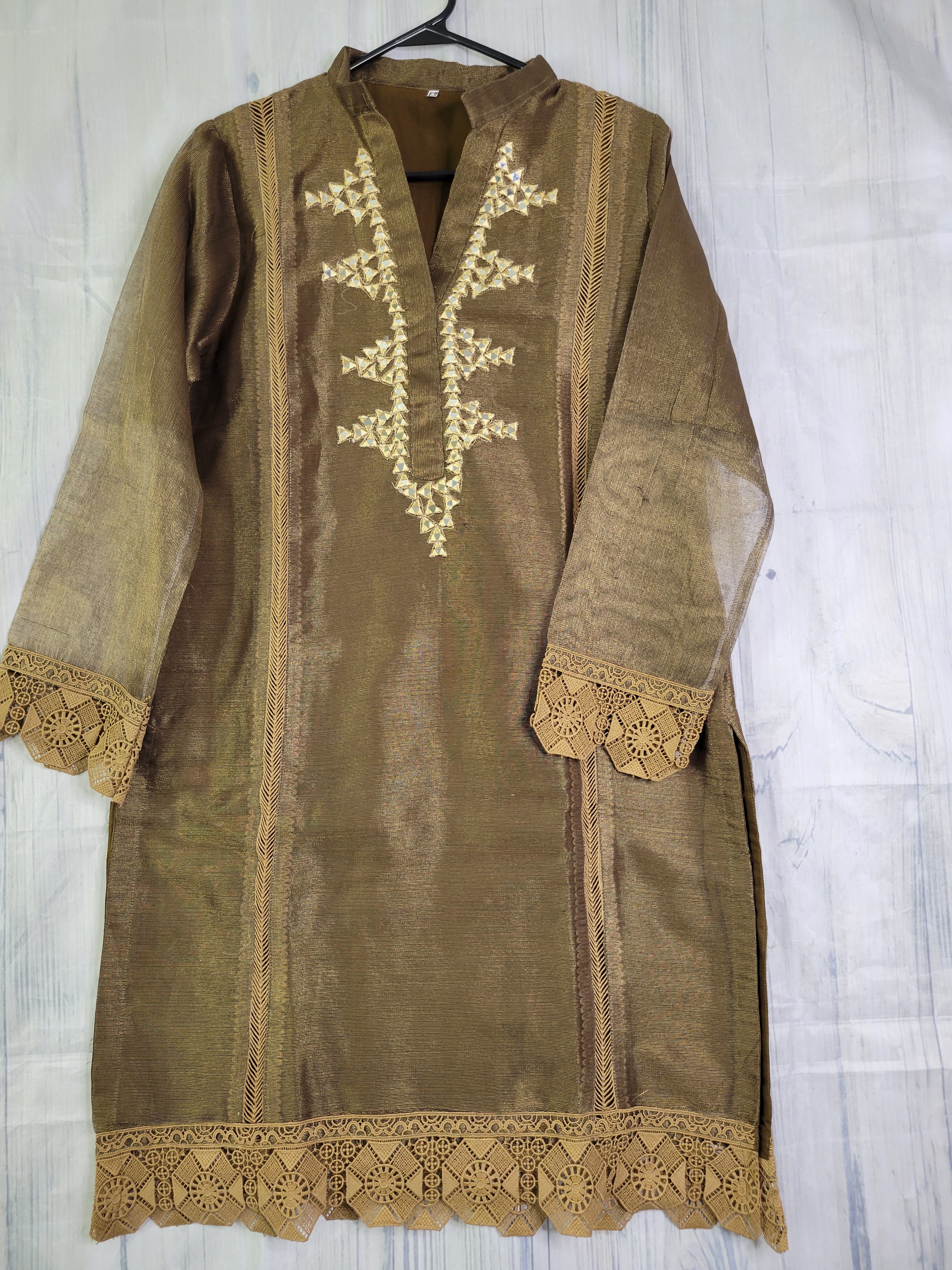 Georgette Kurti in Purple and Violet with Lace work